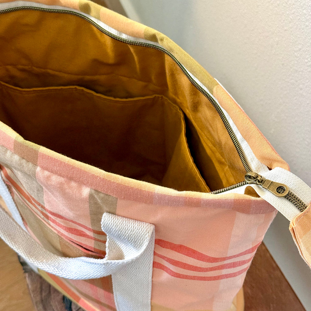 plaid carry-all tote (large)