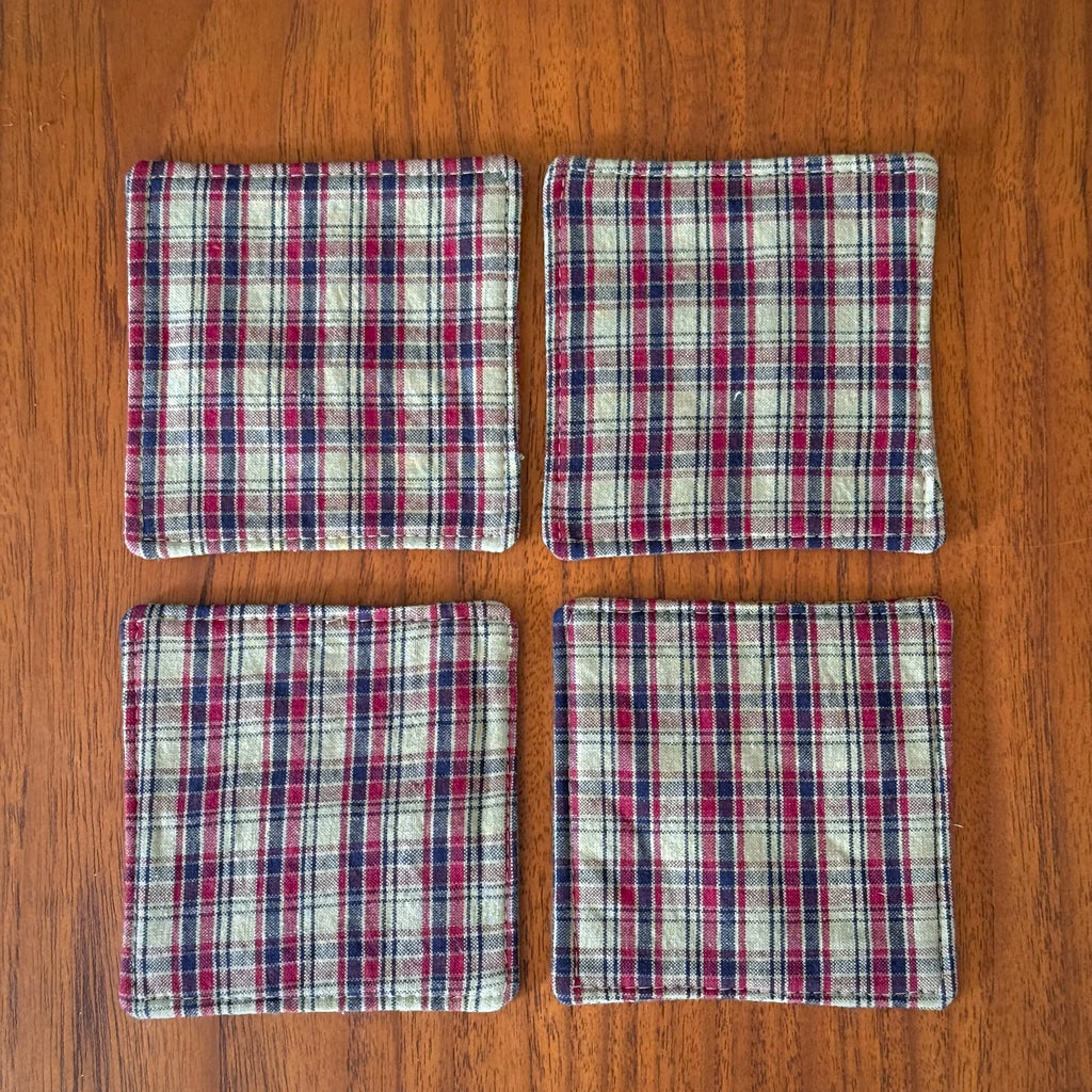 retro plaid coasters