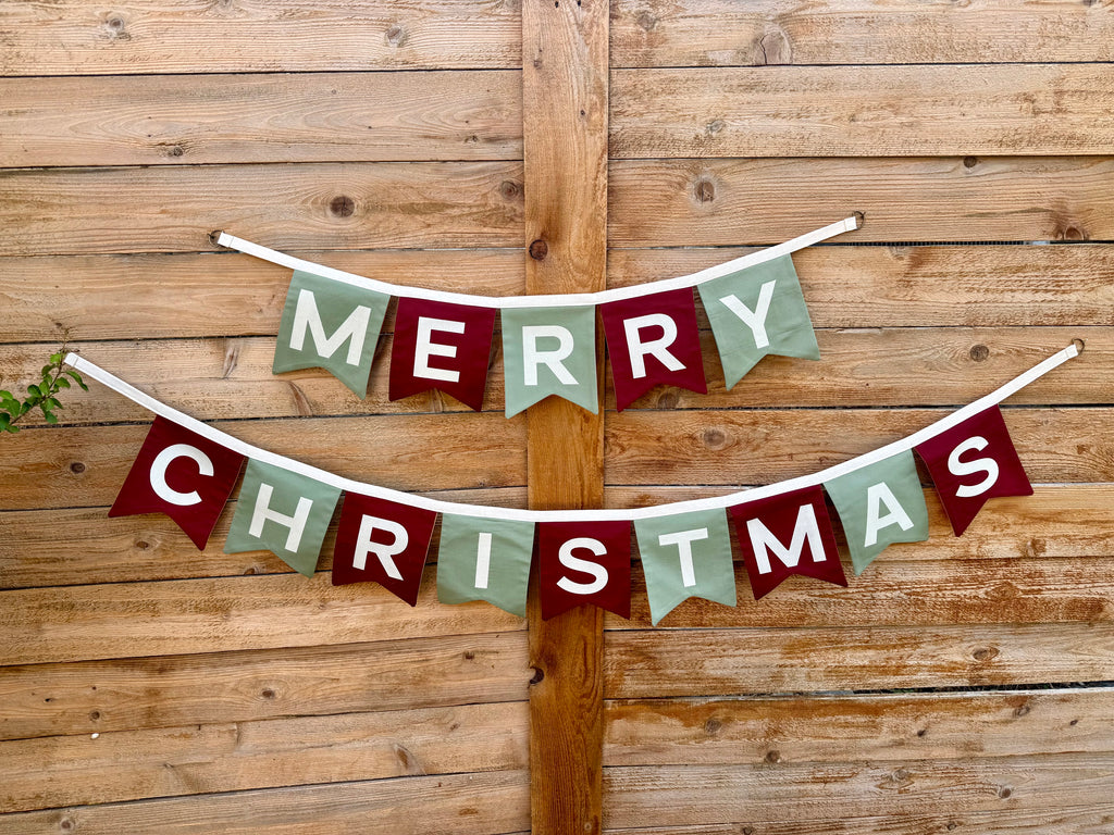 reversible Happy Birthday + Merry Christmas banner