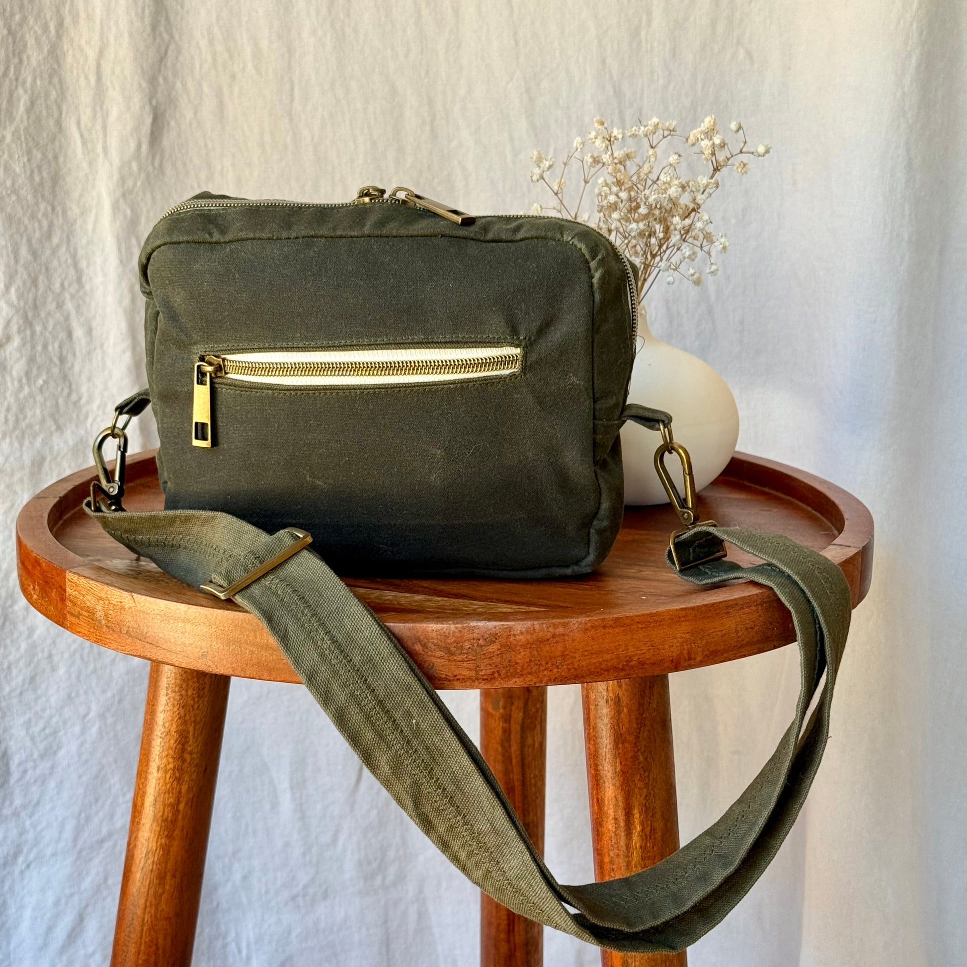 waxed canvas purse