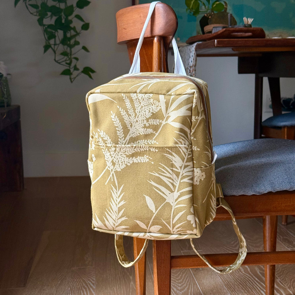 yellow & green mini backpack