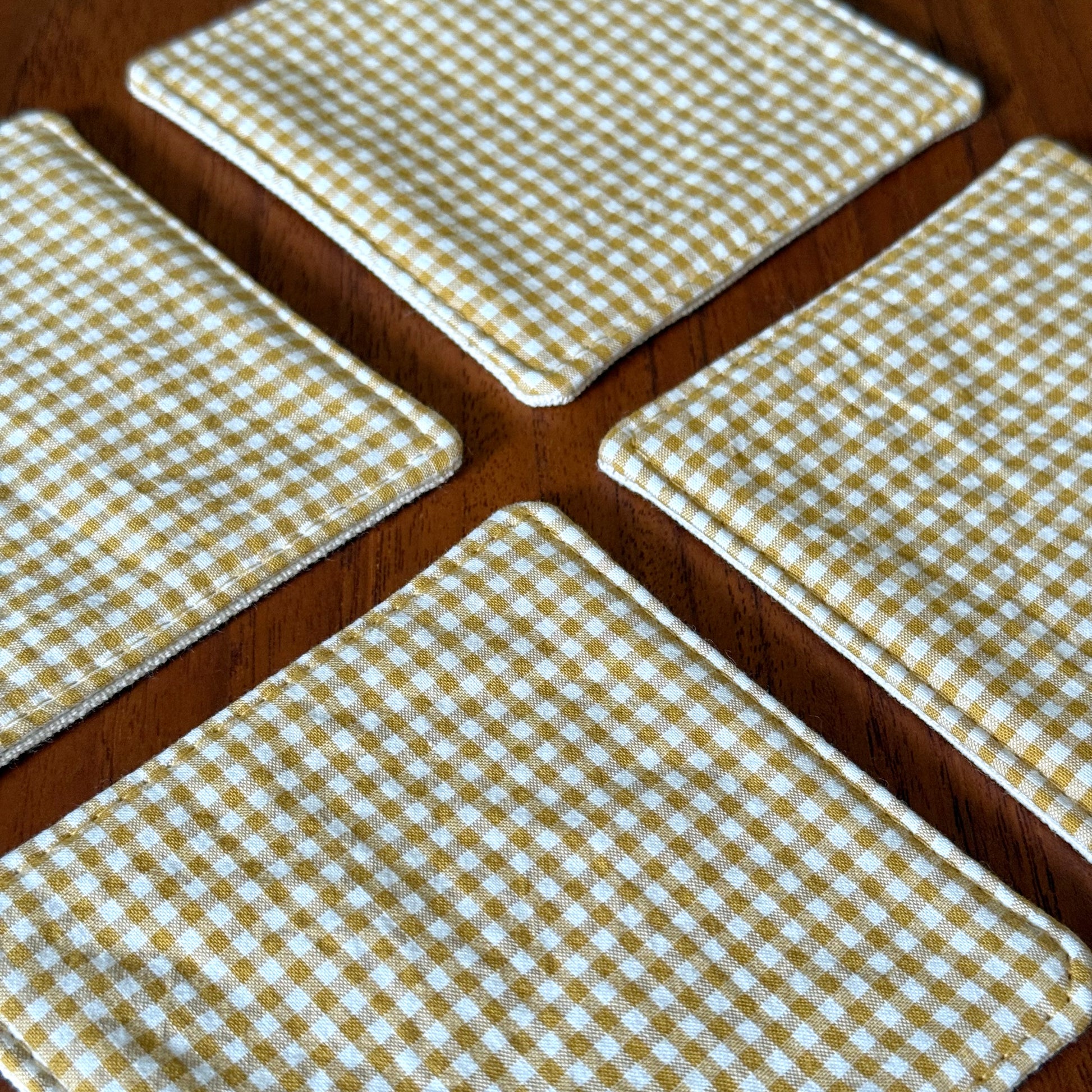 gingham coasters