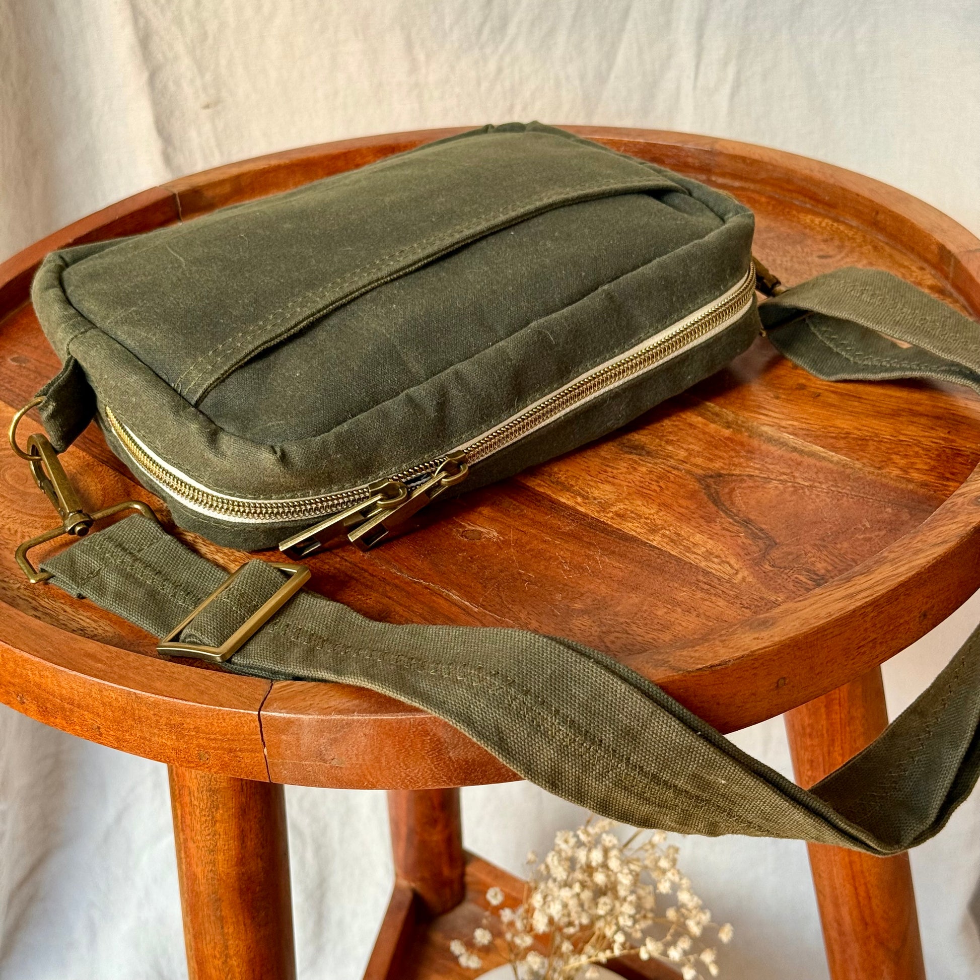 waxed canvas purse