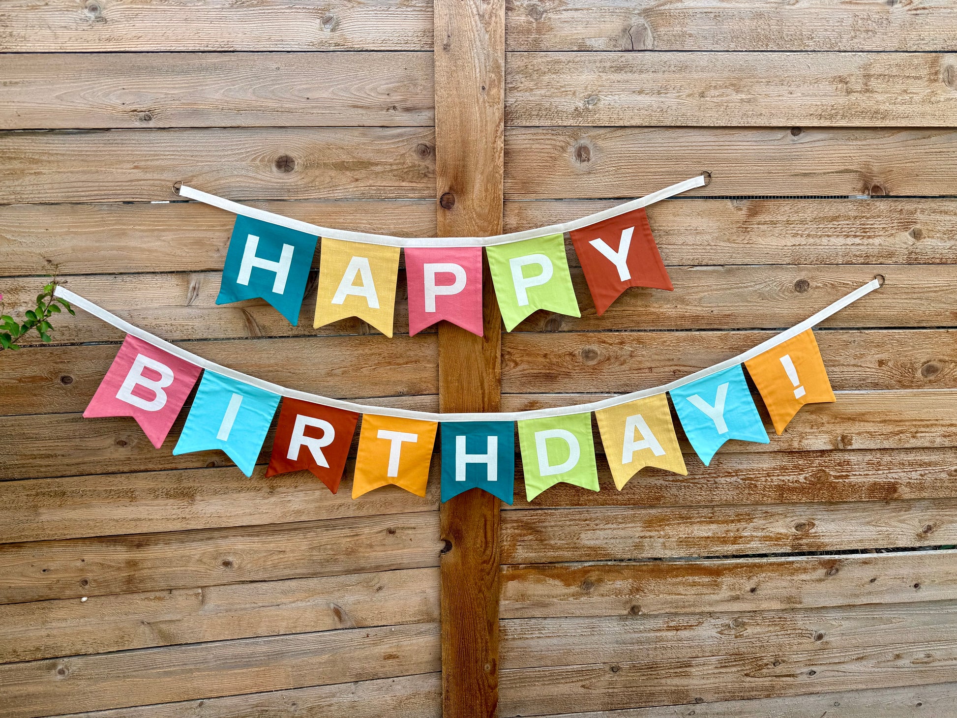reversible Happy Birthday + Merry Christmas banner