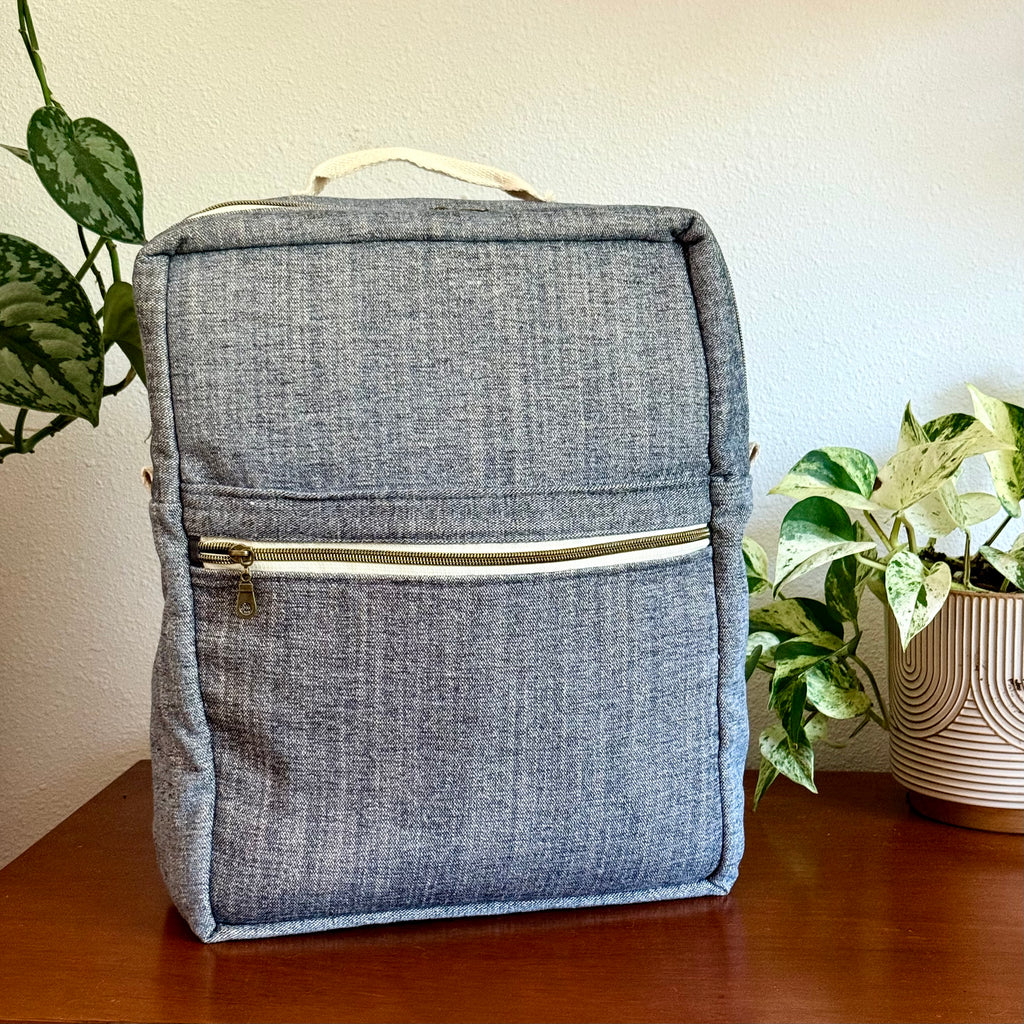 large soft denim backpack