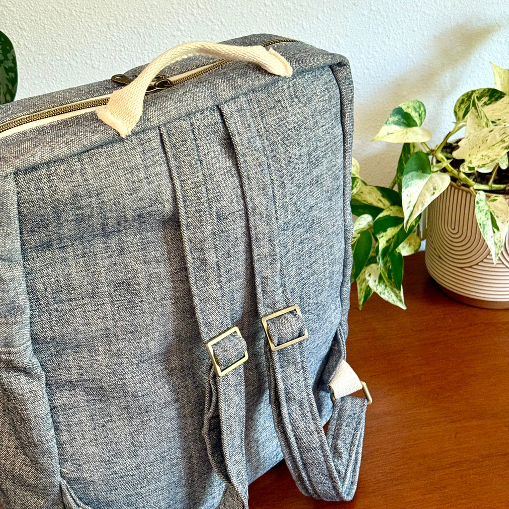 large soft denim backpack