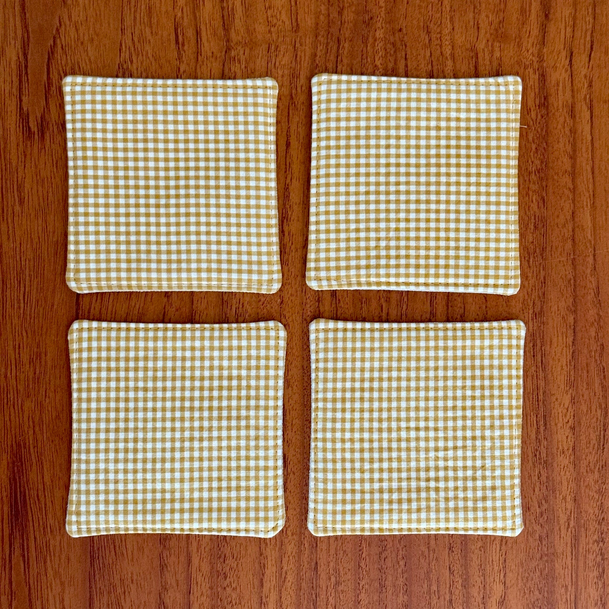 gingham coasters