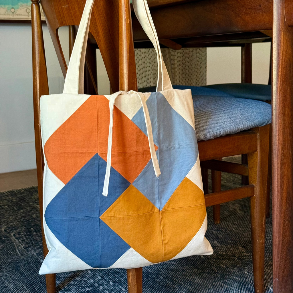 overlapping diamond tote