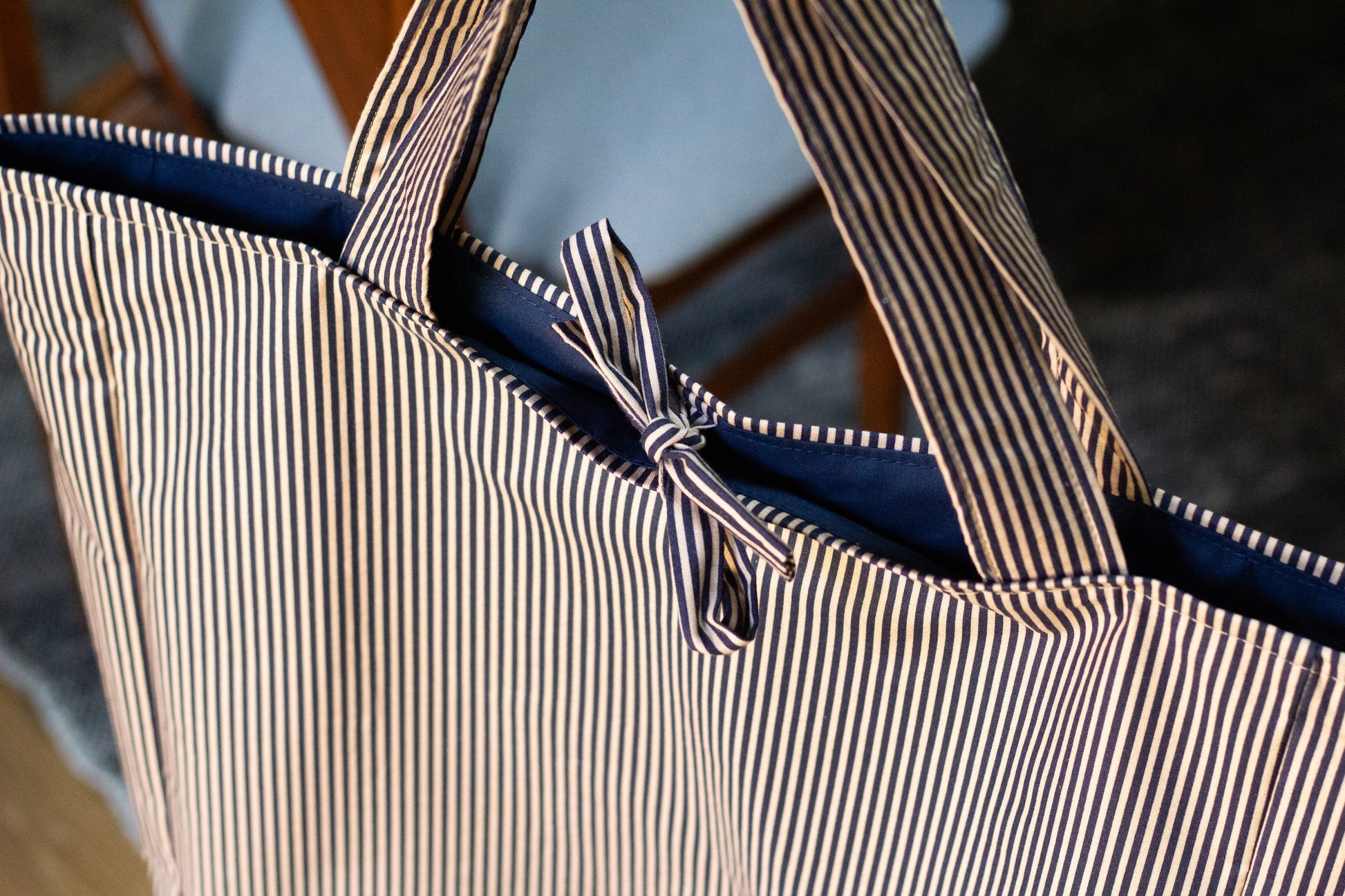 large striped tote