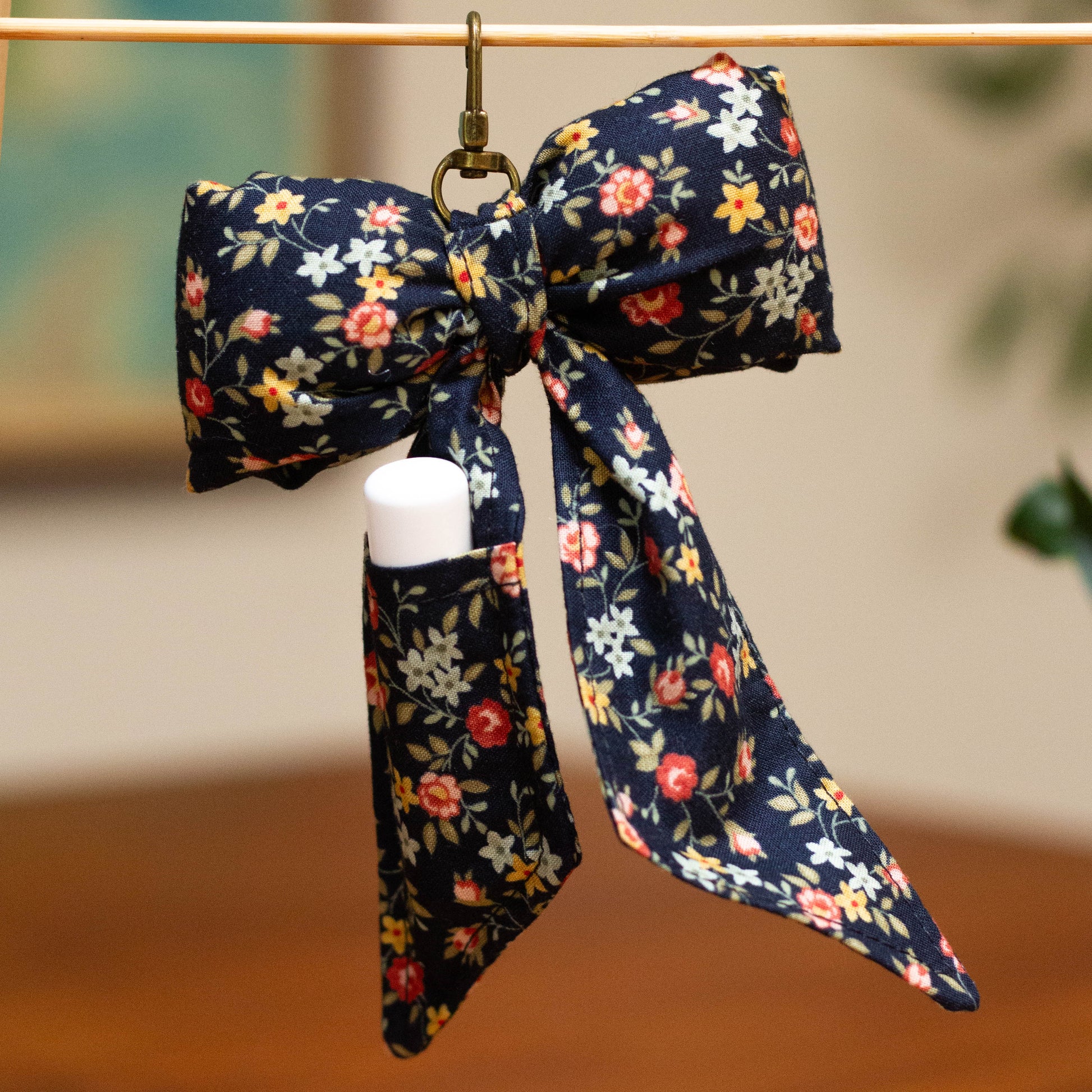 chapstick bow keychain