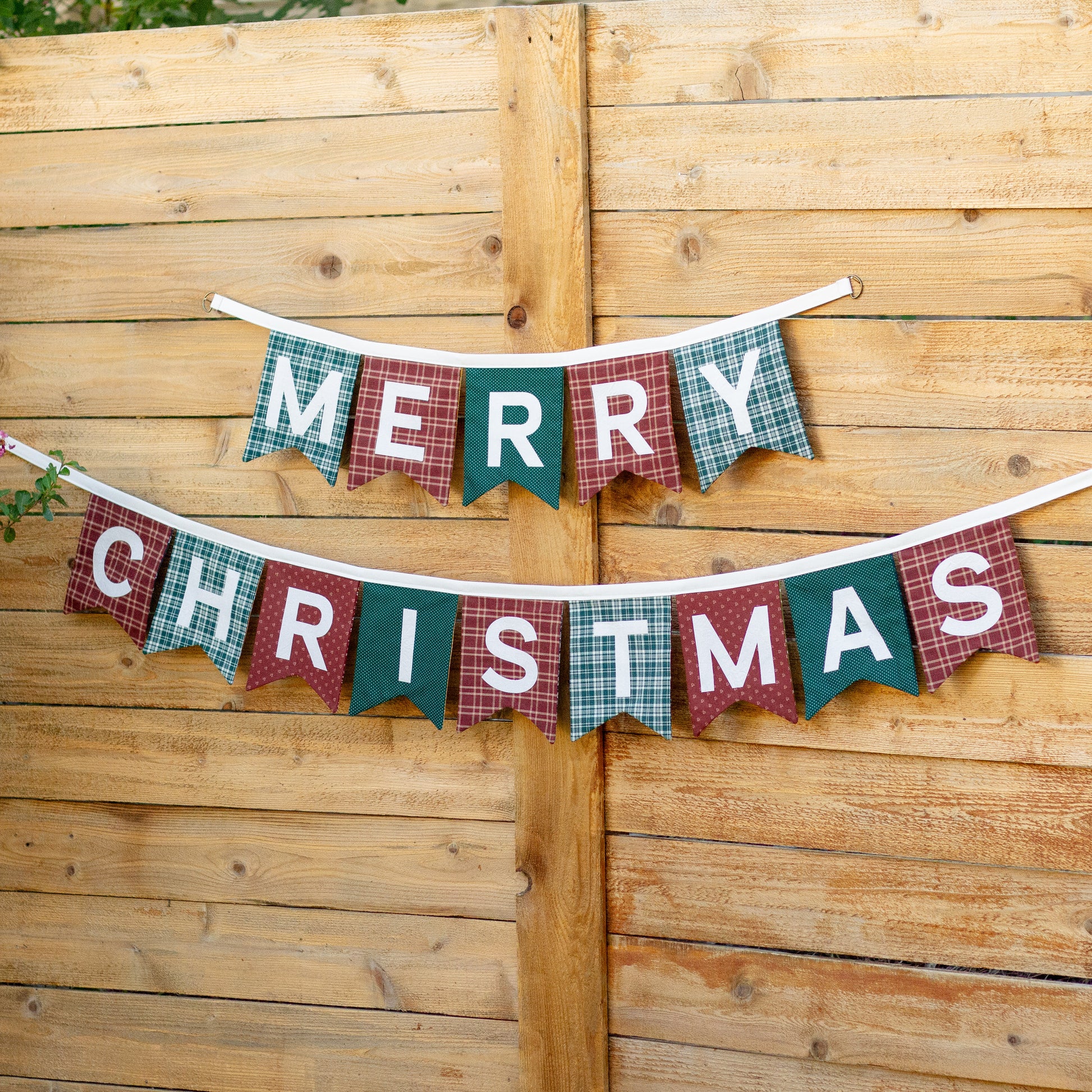 reversible Happy Birthday + Merry Christmas banner