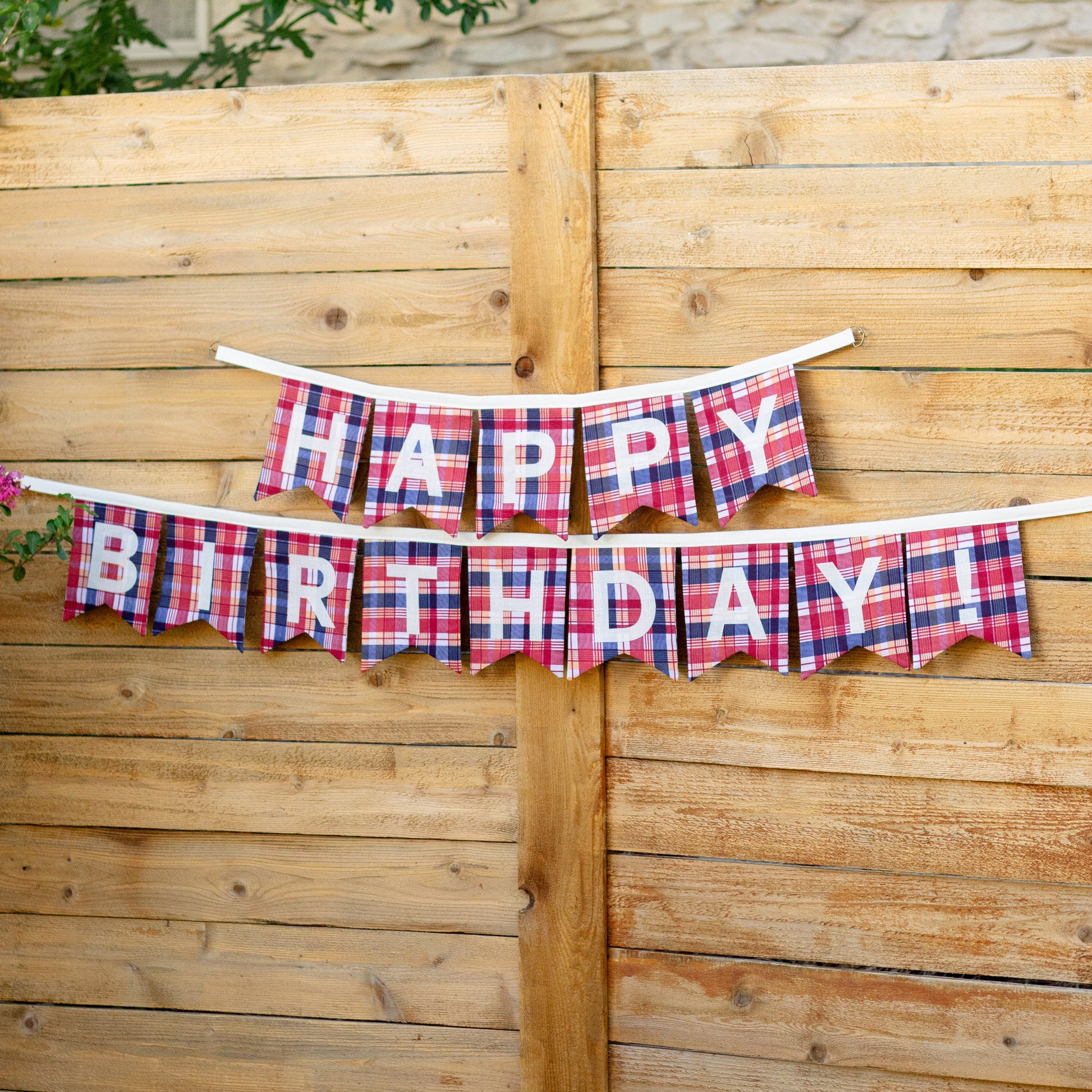reversible Happy Birthday + Merry Christmas banner
