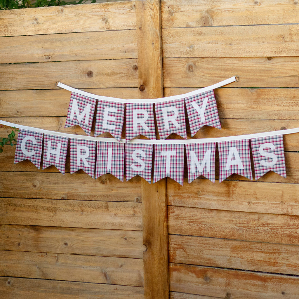reversible Happy Birthday + Merry Christmas banner