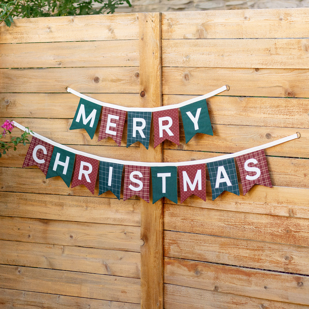 reversible Happy Birthday + Merry Christmas banner