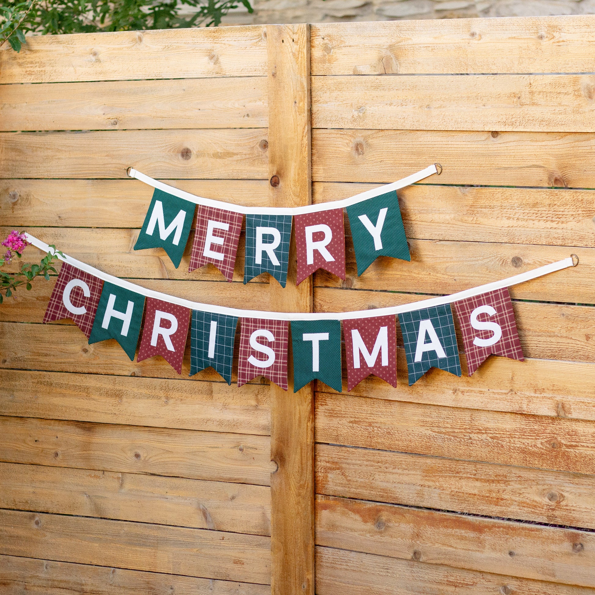 reversible Happy Birthday + Merry Christmas banner