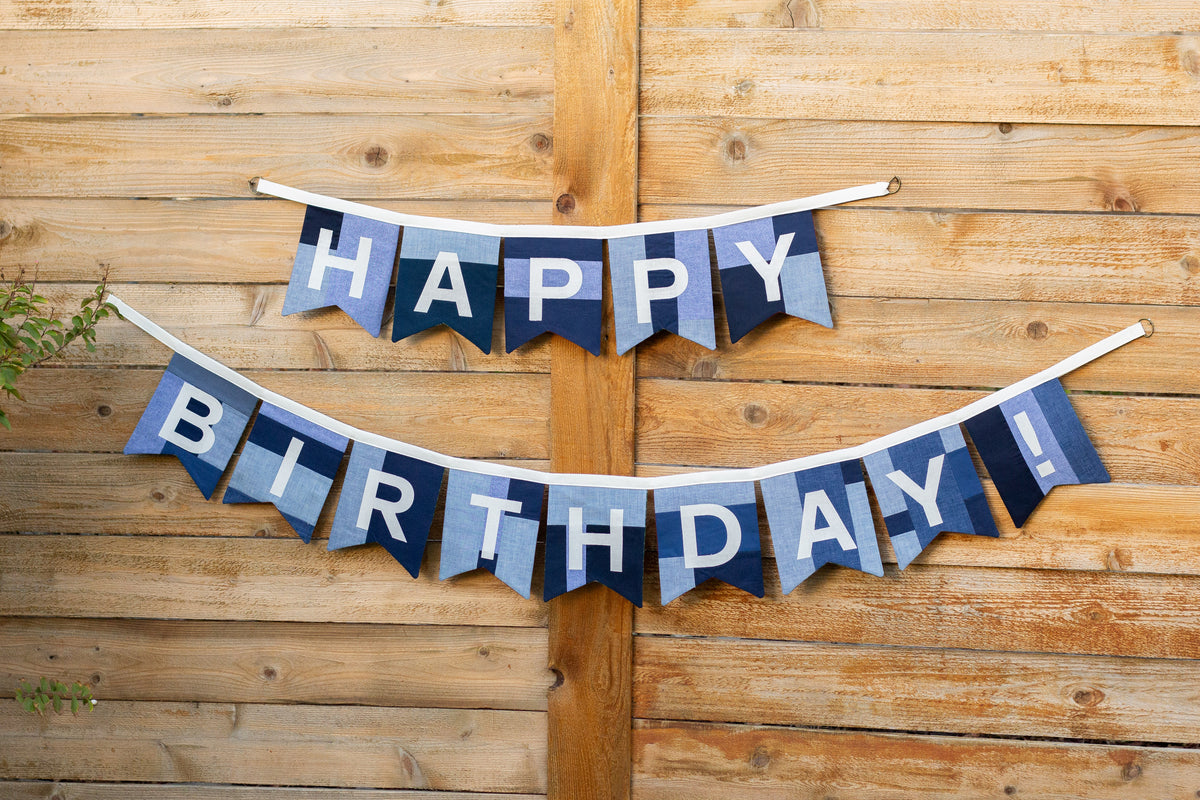reversible Happy Birthday + Merry Christmas banner