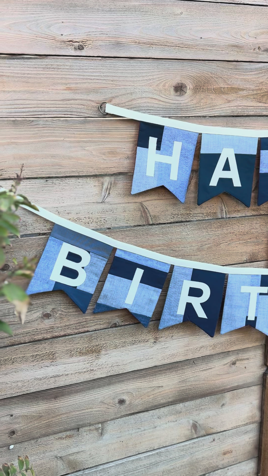 reversible Happy Birthday + Merry Christmas banner
